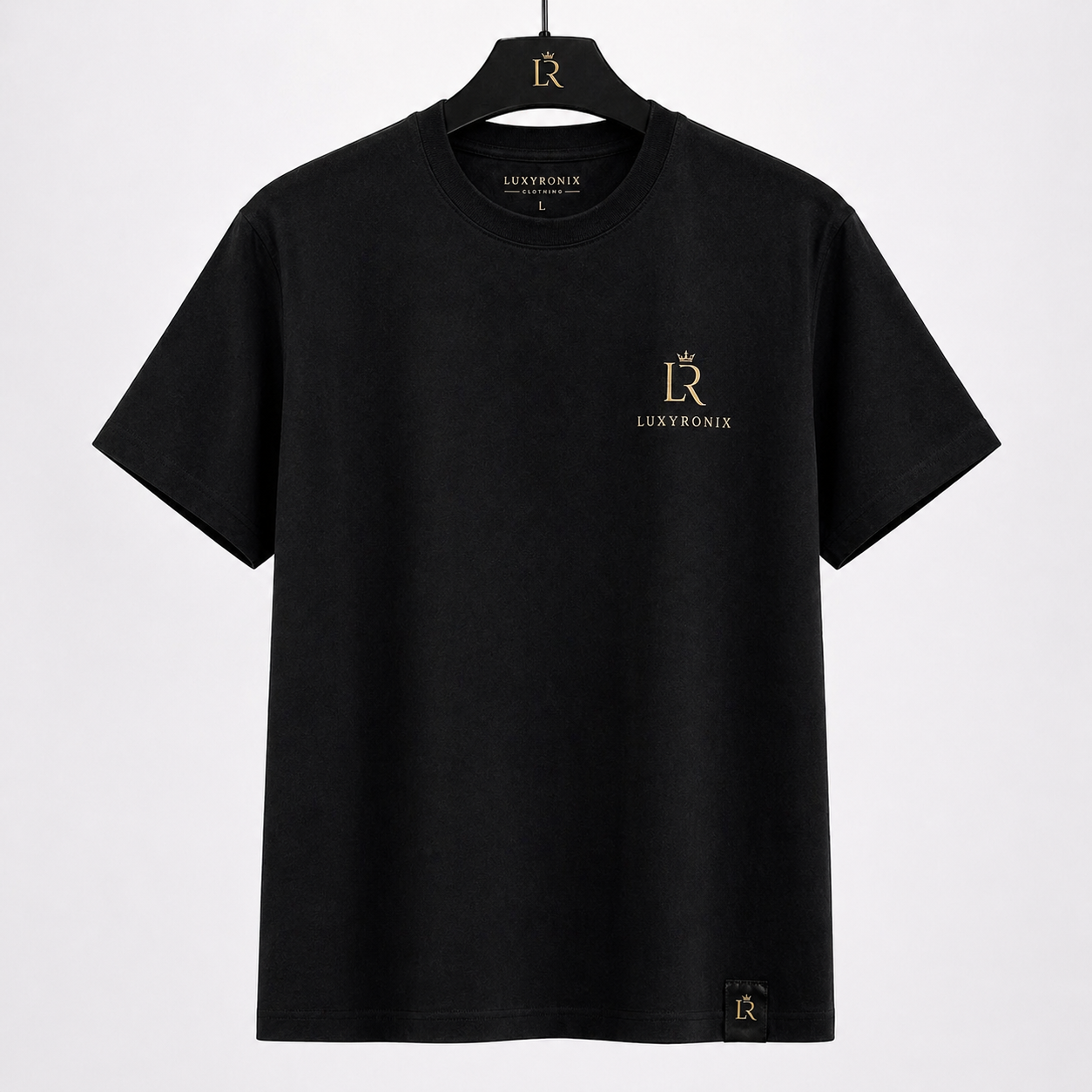 LuxyRonix Signature Black Oversized T-Shirt – Premium Cotton Streetwear