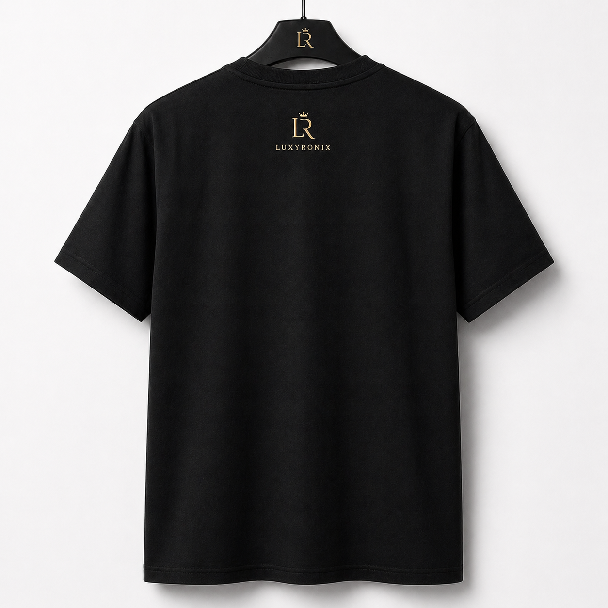 LuxyRonix Signature Black Oversized T-Shirt – Premium Cotton Streetwear