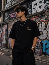 LuxyRonix Signature Black Oversized T-Shirt – Premium Cotton Streetwear